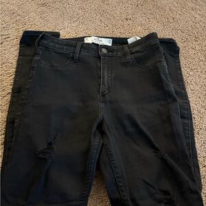Hollister Black Skinny Jeans Solid Denim